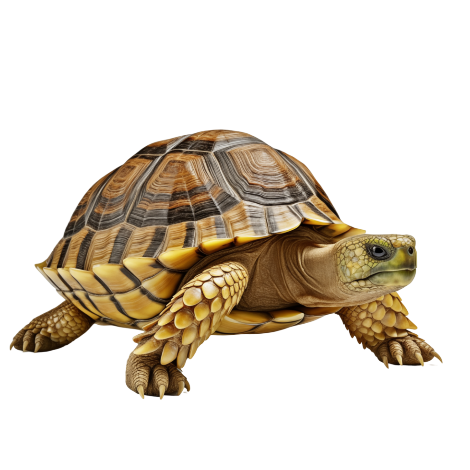 large-brown-tortoise-with-detailed-shell-and-scaly-skin-walking-slowly-free-png-2932559353